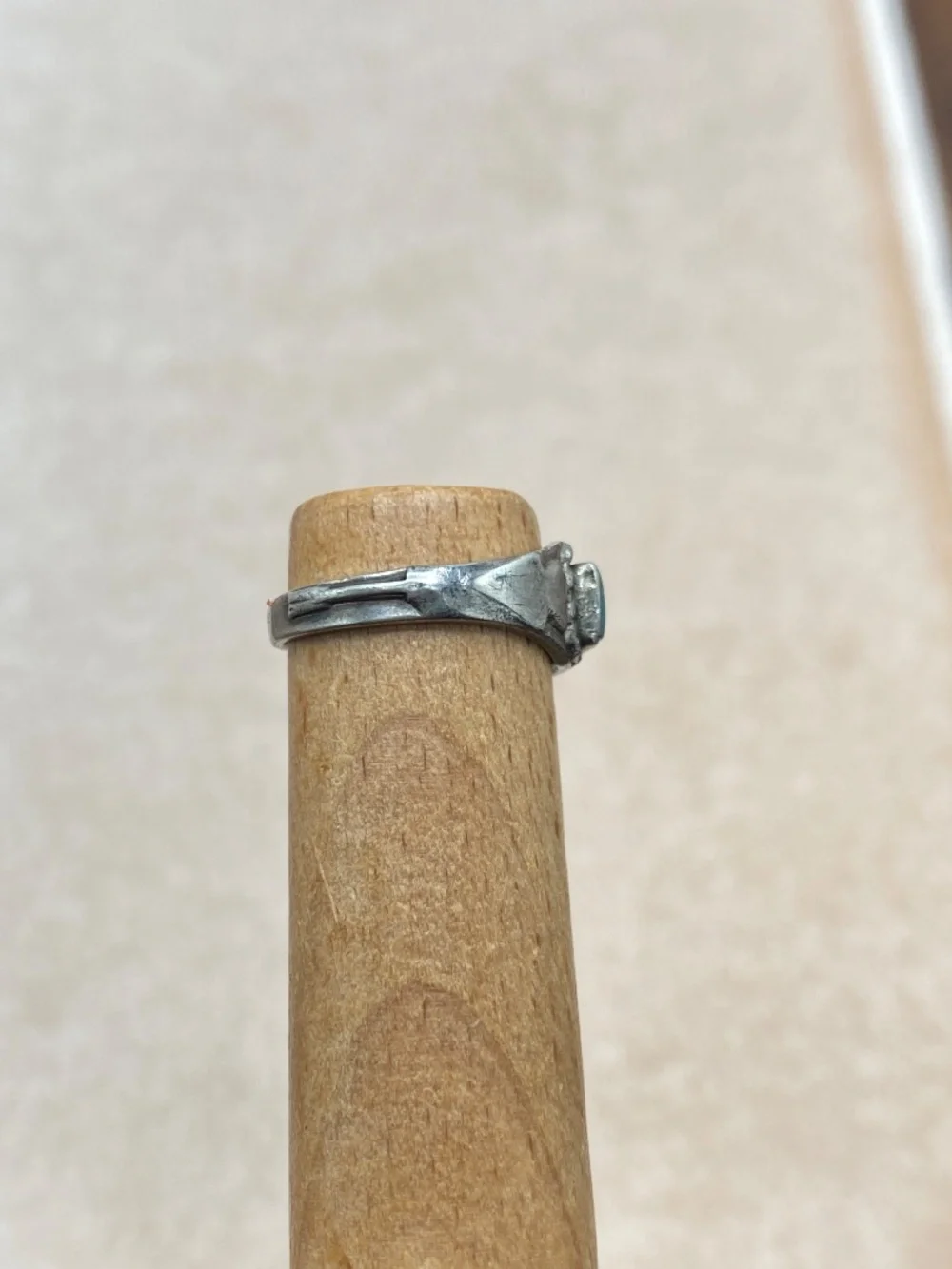 Fred Harvey Era Infant No mark Old Sterling Silver Vintage Square Southwest Ring